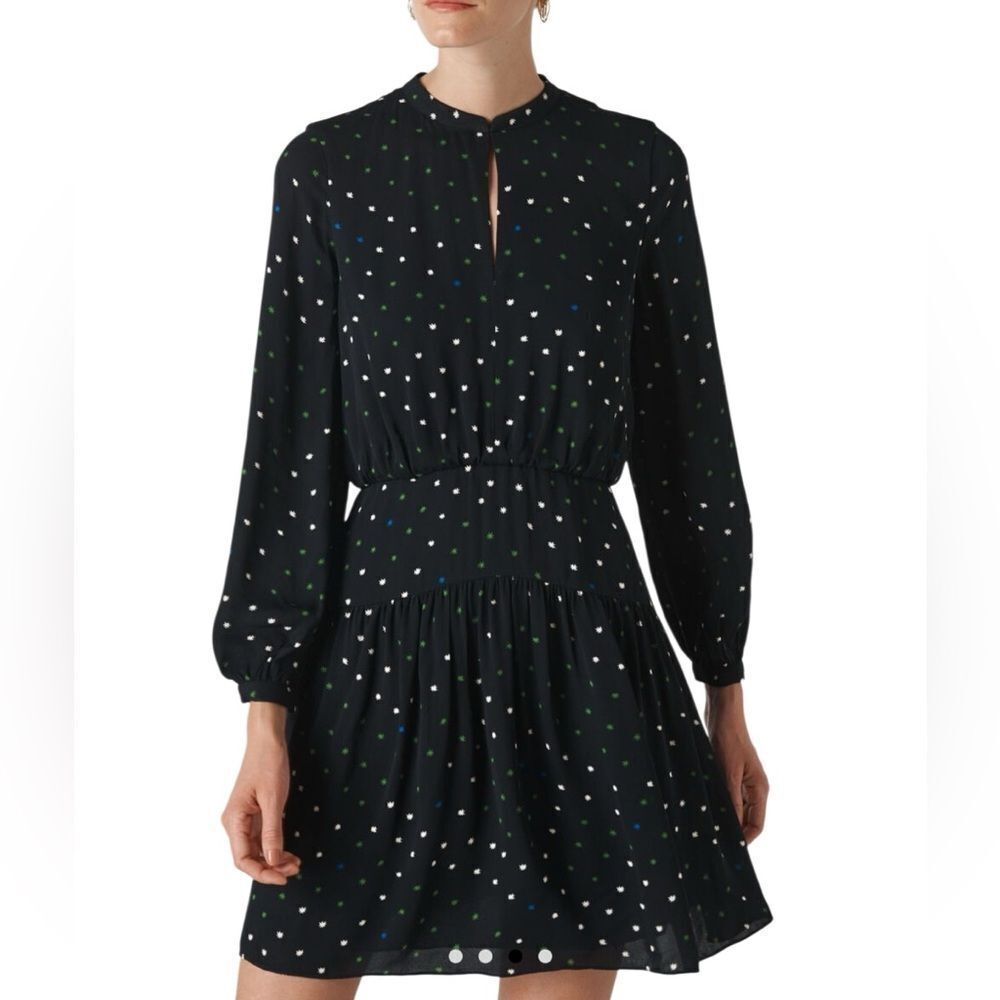 Whistles Black Millie Star Print Dress Size Us 4